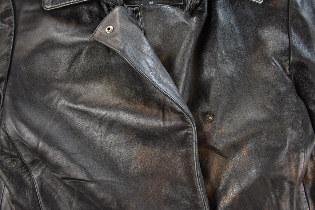 Vintage 1990s Wilsons Leather Trench Coat Men's Medium