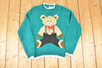Vintage 1990s Far And Near Cute Teddy Bear Chunky Knit Crewneck Sweater Women's S