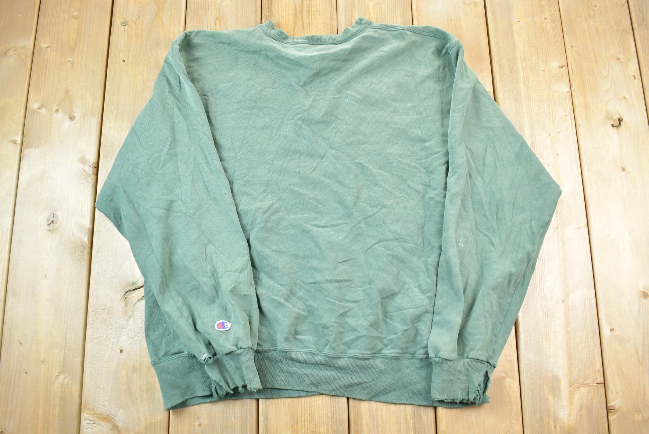 Vintage 1990s Green Champion Distressed Sweatshirt