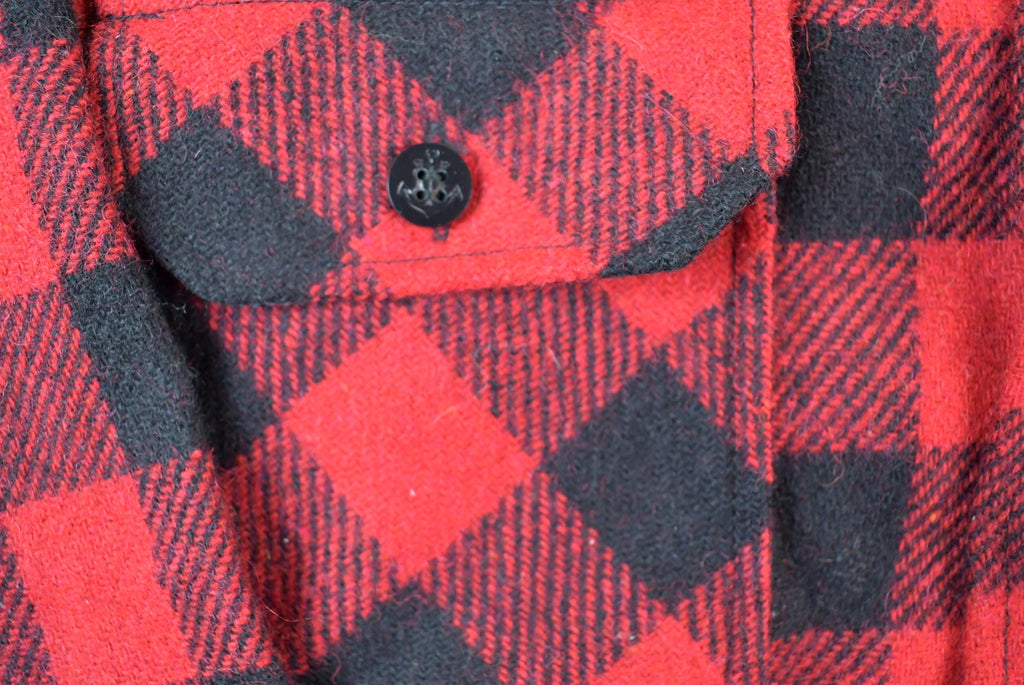 Vintage 1990s Red And Black Lumberjack Biggie Smalls Button Up Shirt