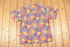 Vintage 1990s Chaps Ralph Lauren Hawaiian Abstract AOP Button Up Shirt Men's L