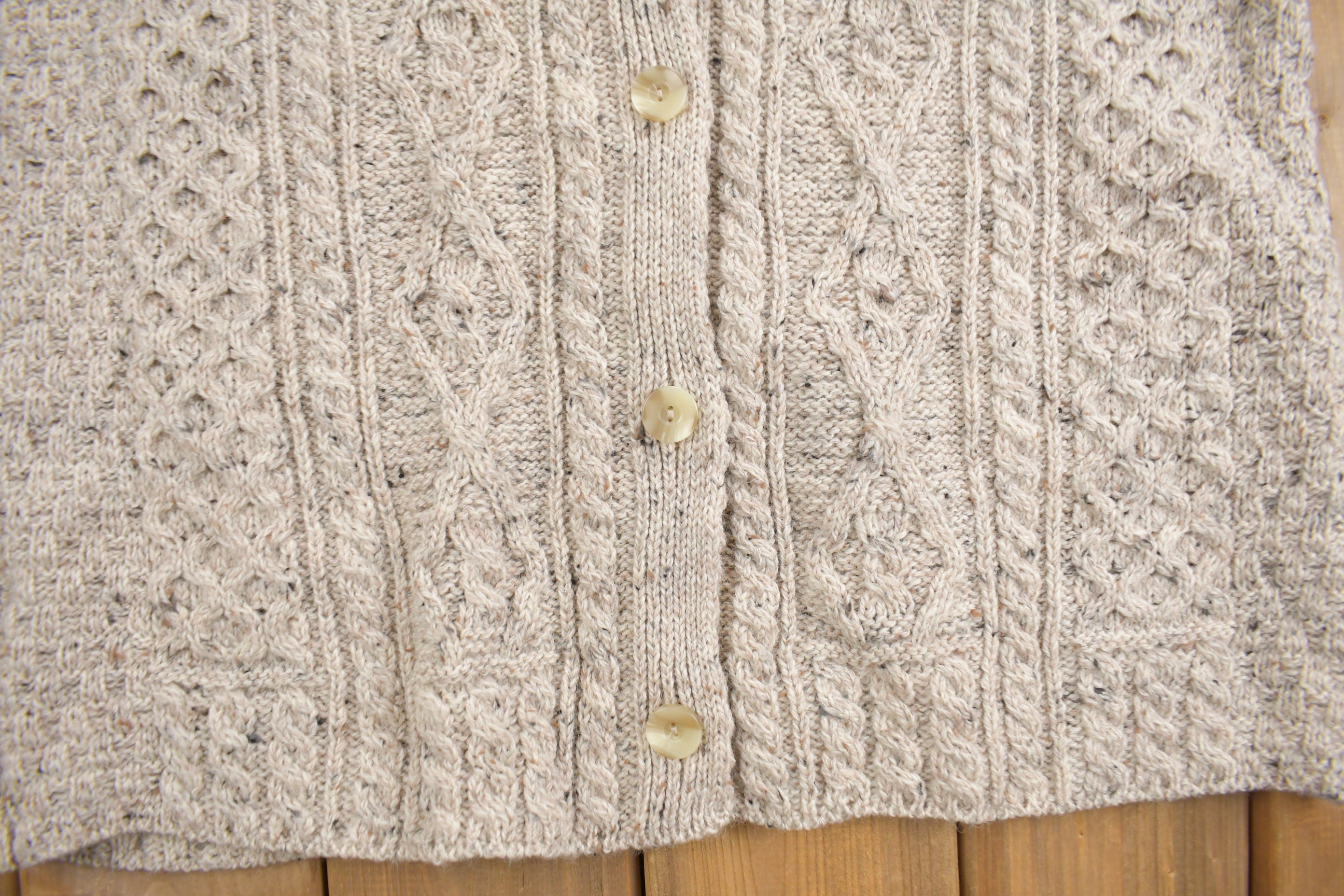 Vintage 1990s Kilronan 100% Wool Cable Knit Sweater