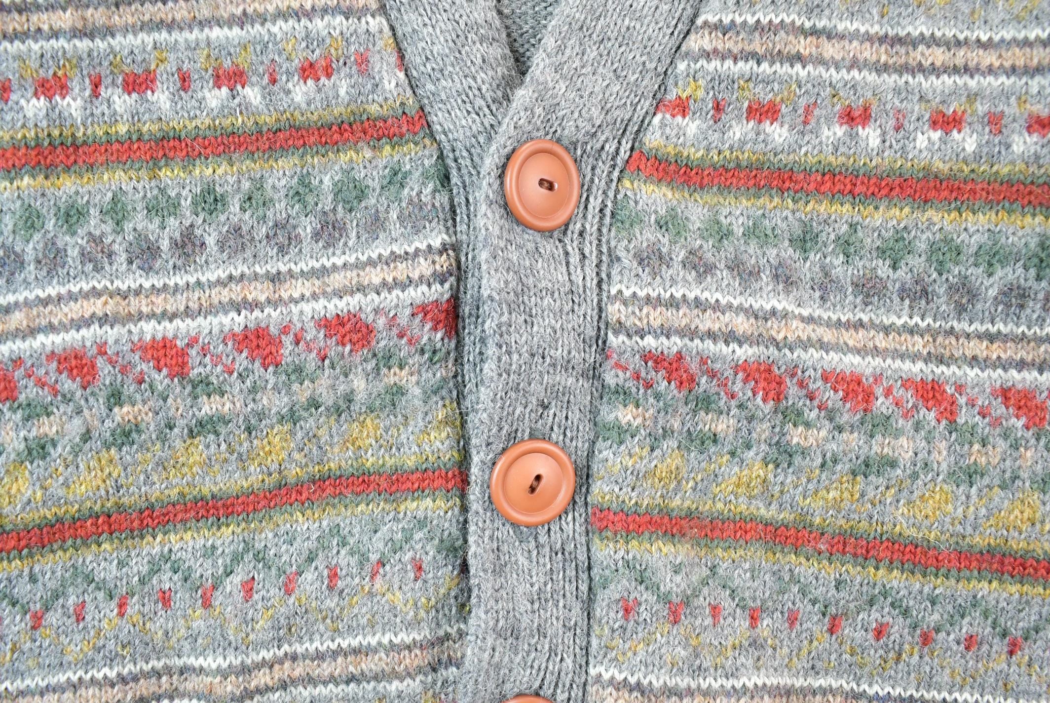 Vintage 1990s Heather & Tweed Quarter Button Knit Cardigan Sweater Vest