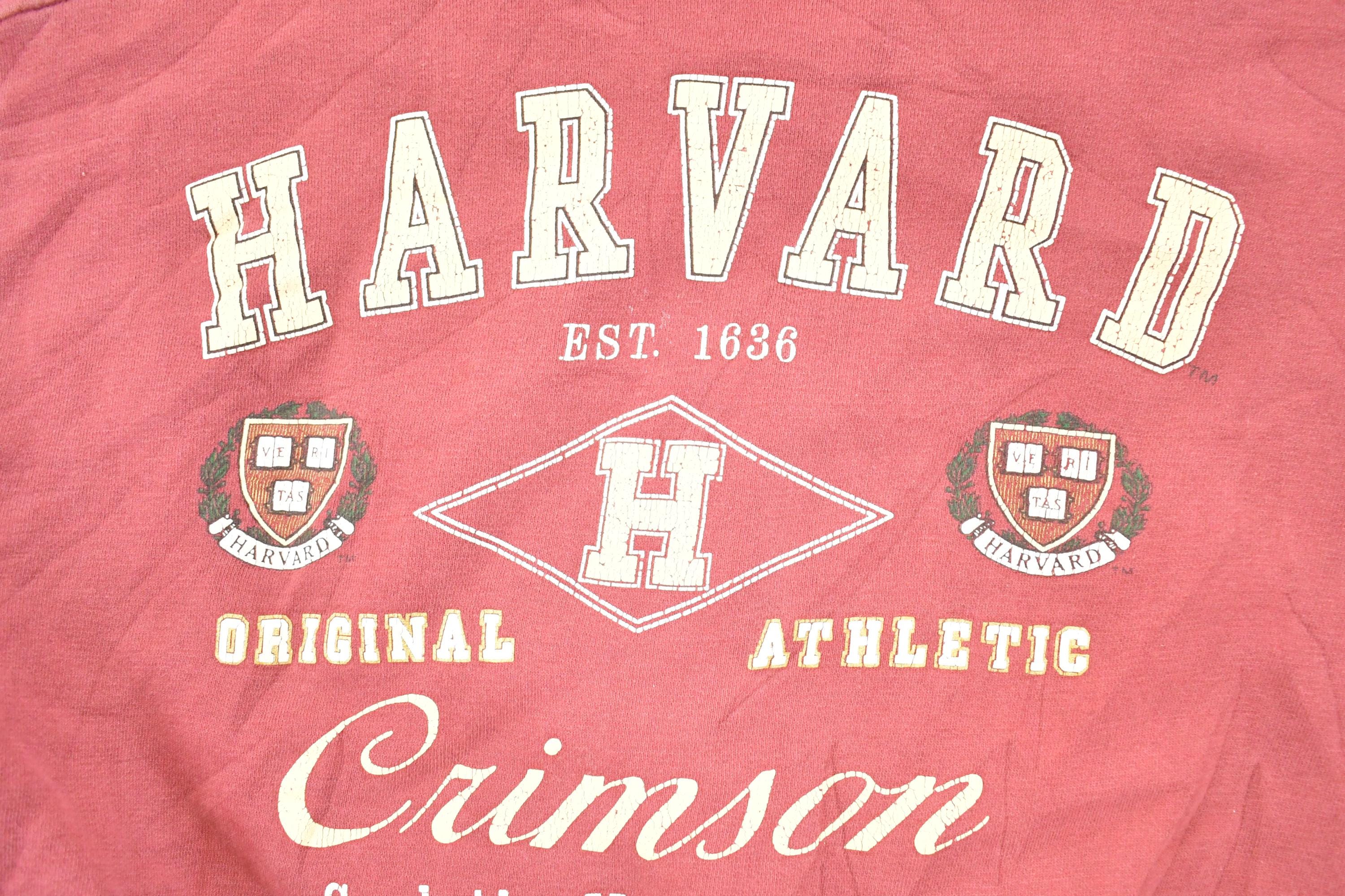 Vintage 1990s Harvard Crimson University Crewneck Sweater Men's L