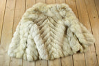 Vintage 1970s Arctic Fox White Fox Fur Mid LengthCoat Made In Canada