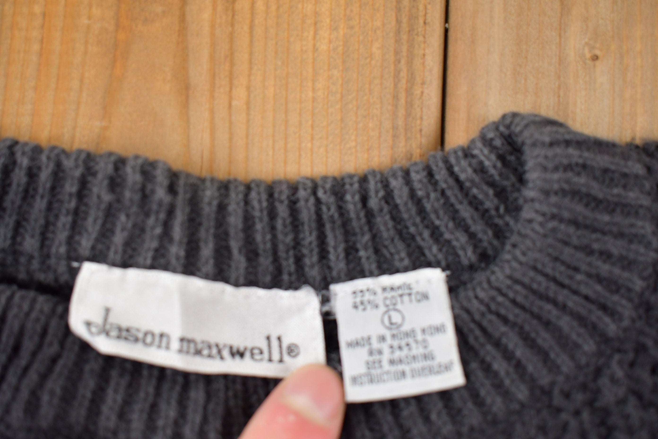 Vintage 1980s Jason Maxwell Embroidered Knitted Sweater