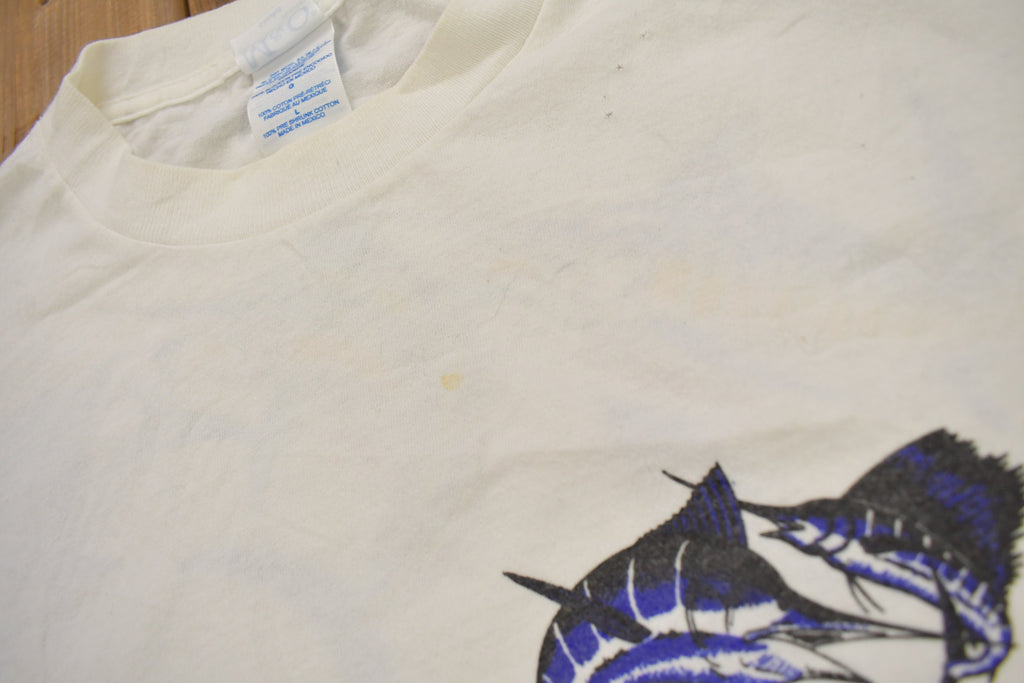 Vintage 1990s Mazatlán Mexico Marlin Fish Theme Graphic T-Shirt