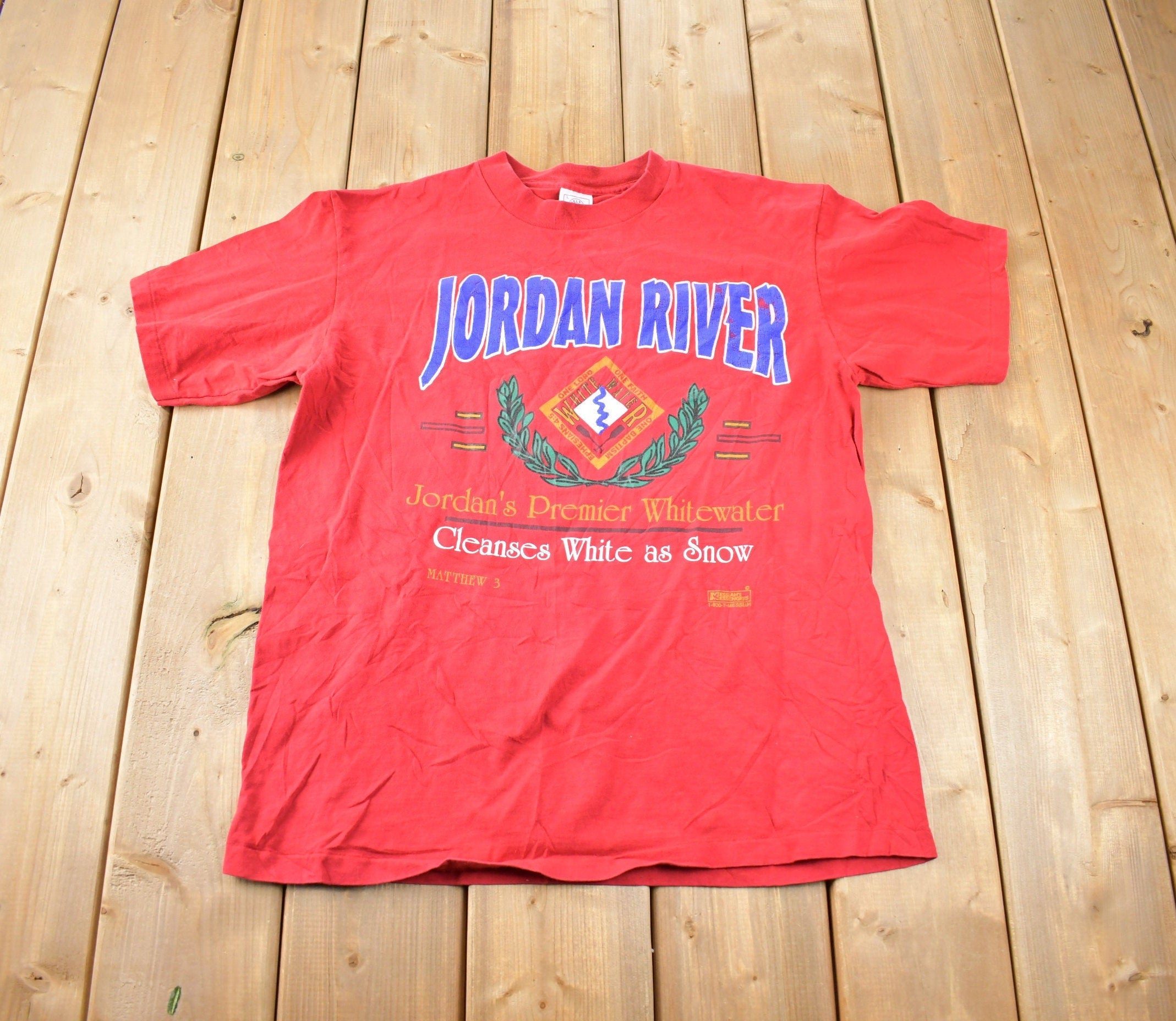 Vintage 1990s Jordan River Travel T Shirt Made In USA Size L
