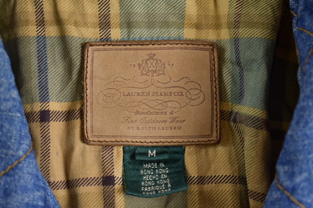 Vintage 1990s Lauren Jeans Co Quilted Denim Jean Jacket