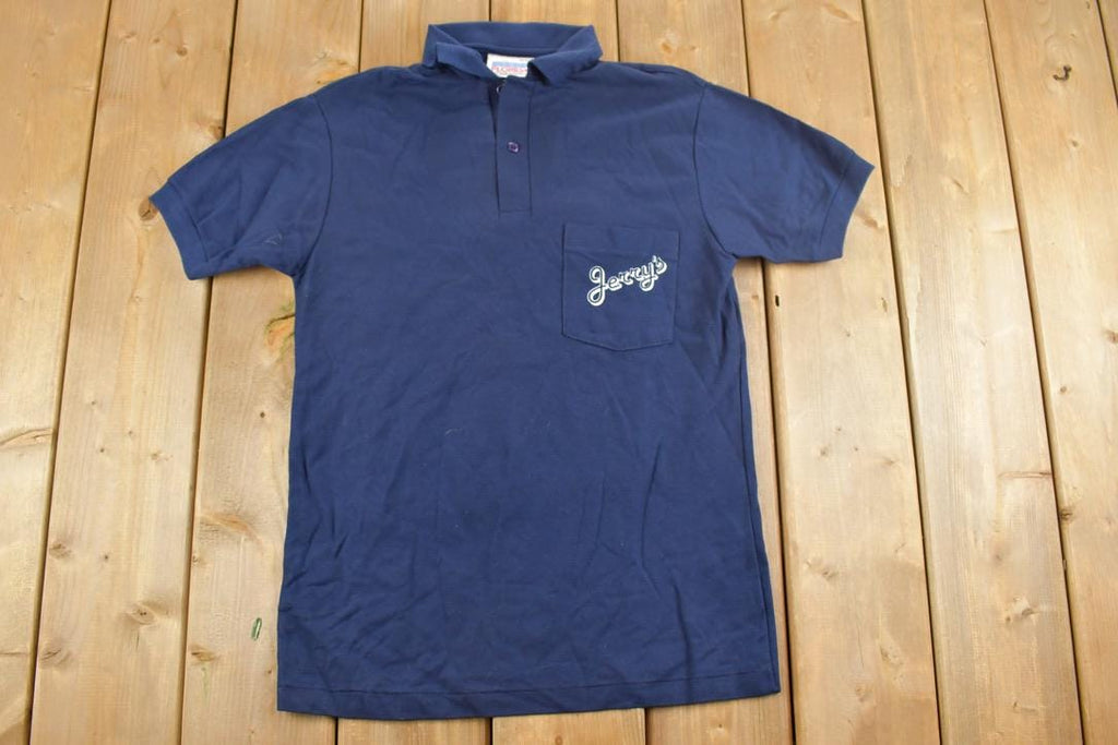 Vintage 1990s Jerry's Quarter Button Graphic Polo