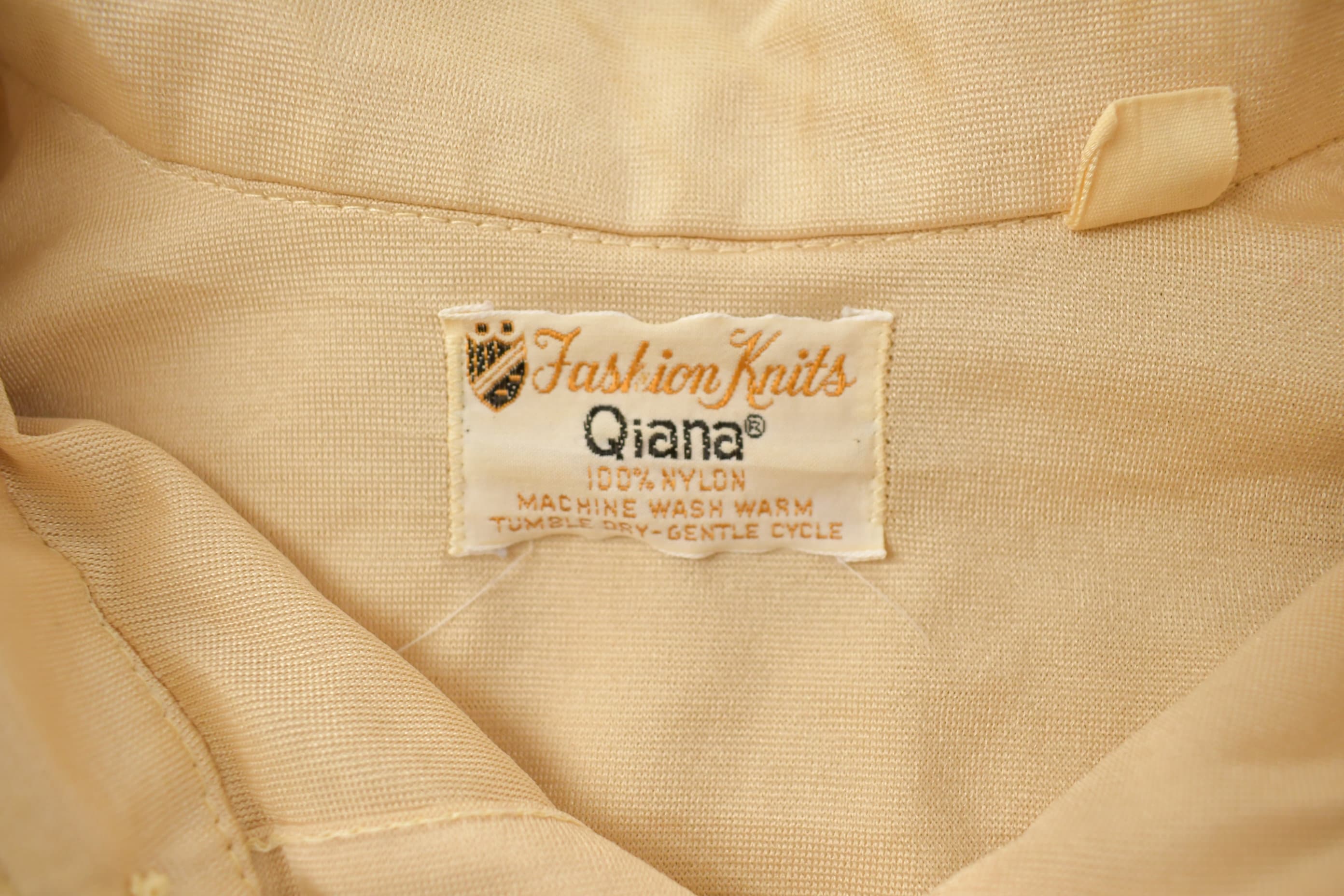 Vintage 1990s Fashion Knits Blank Nylon Button Up Shirt