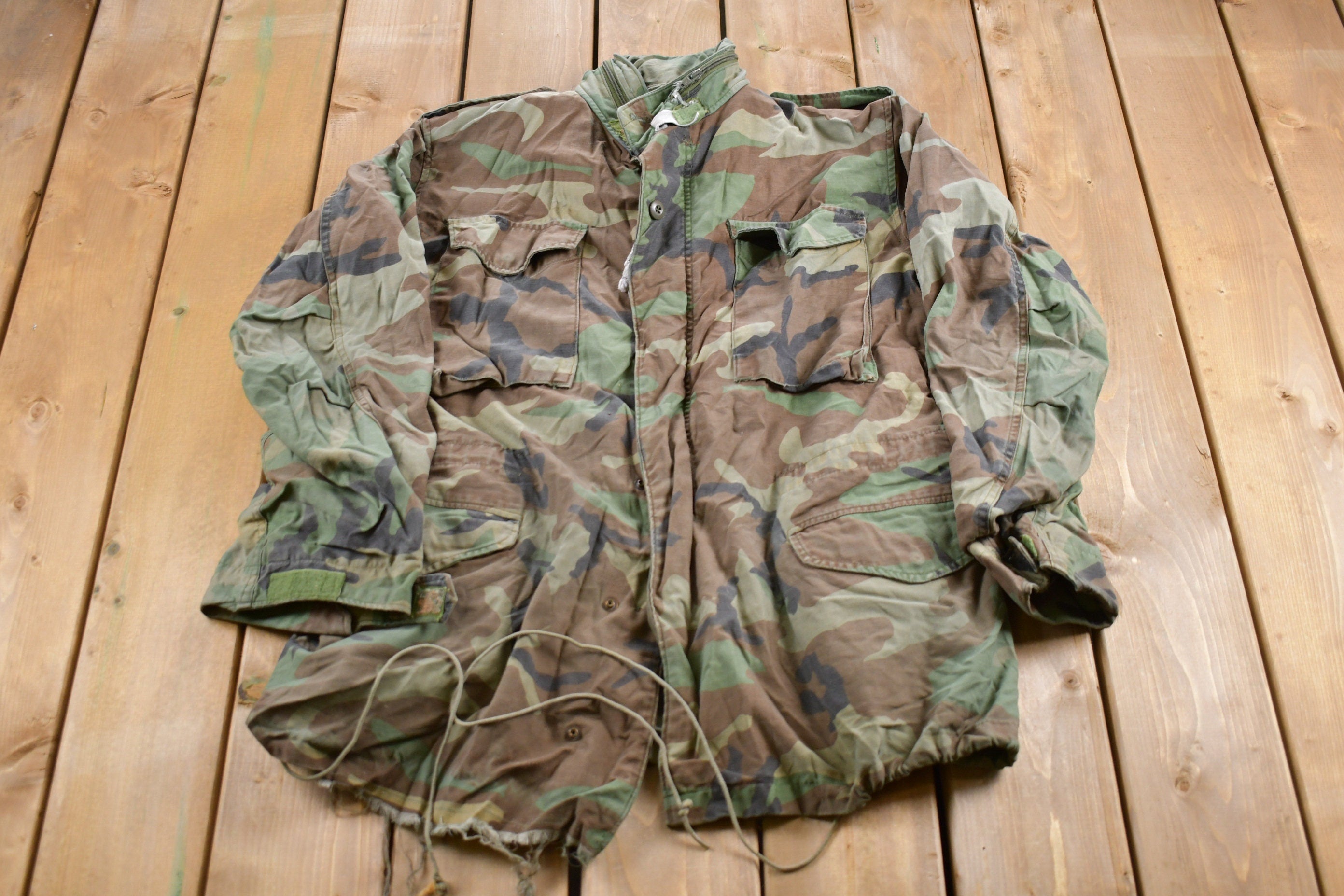 Vintage 1980s Army Military Field Jacket