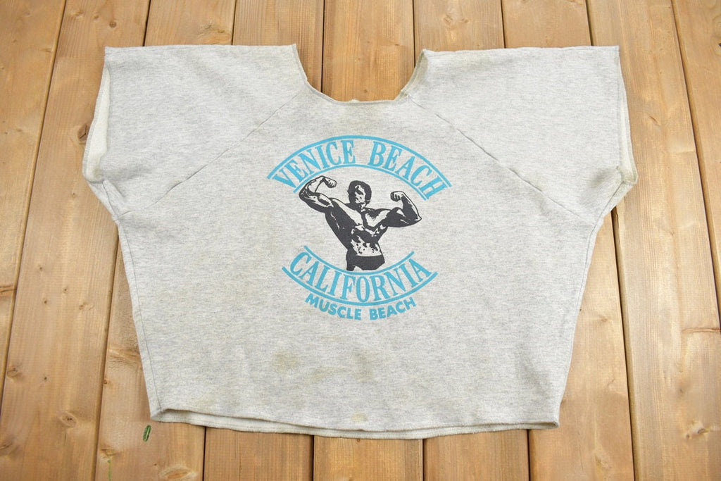 Vintage 1990s Crop Sleeveless Venice Beach California Muscle Beach Crewneck Sweatshirt