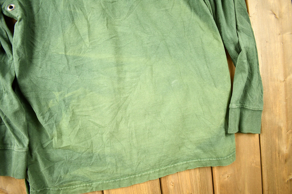 Vintage 1990s Polo Ralph Lauren Quarter Button Green Sweatshirt