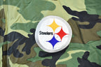 Vintage 1990s Camo Pittsburgh Steelers NFL Football Hooded Puffer Jacket