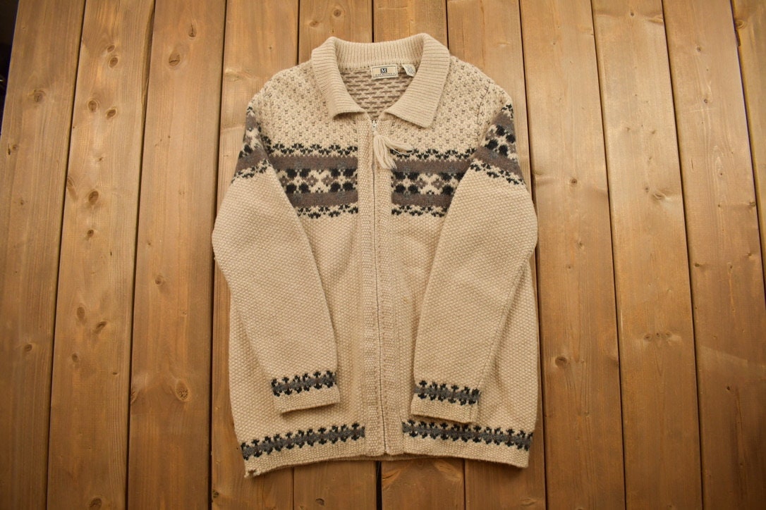 Vintage 1990s Maurices Knitted Zip Up Sweater