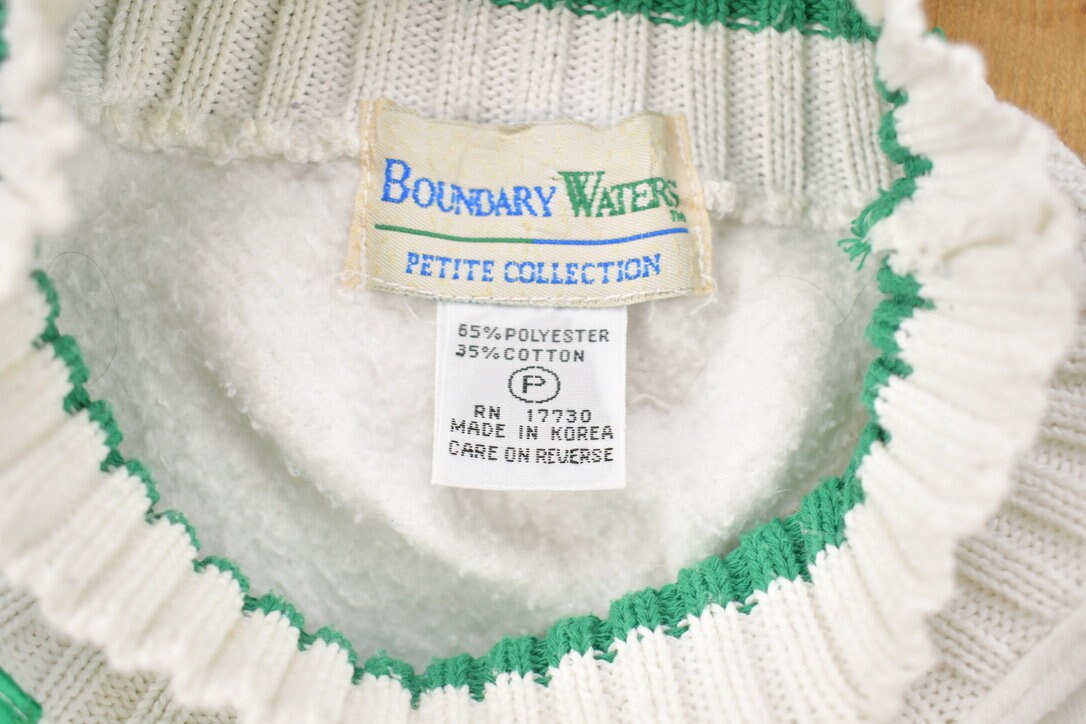 Vintage 1990s Cute Ornaments Boundary Waters Crewneck Sweater
