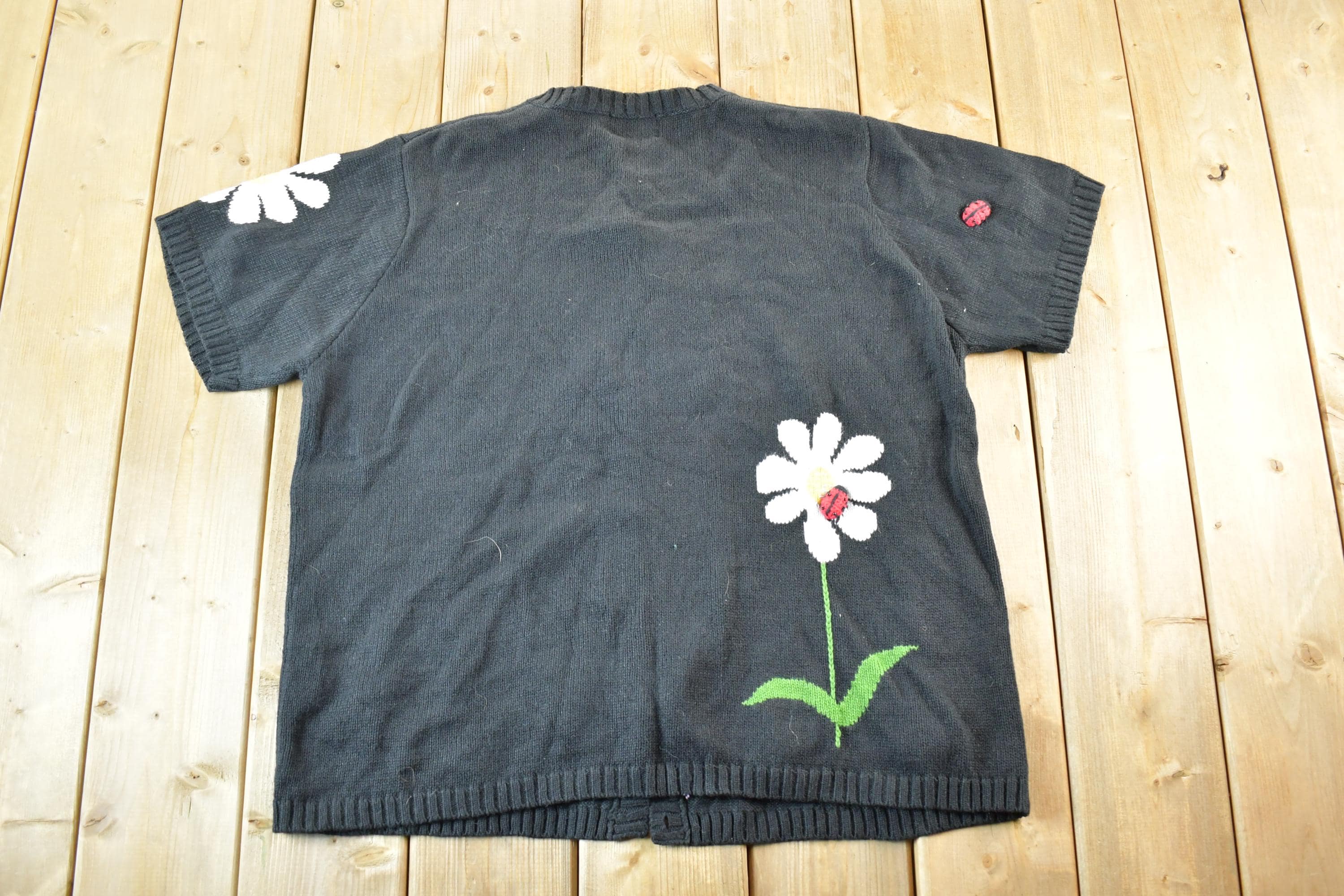 Vintage 1990s Quacker Factory Knit Floral Pattern Crewneck Sweater Womens XL