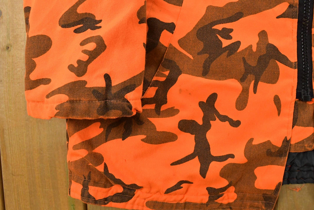 Vintage 1980s Woodfield Orange Camo Parka Jacket Men's Large