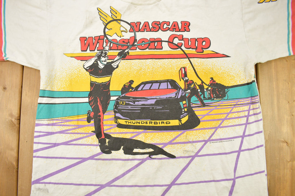 Vintage 1993 Nascar Winston Cup All Over Print Racing T-Shirt