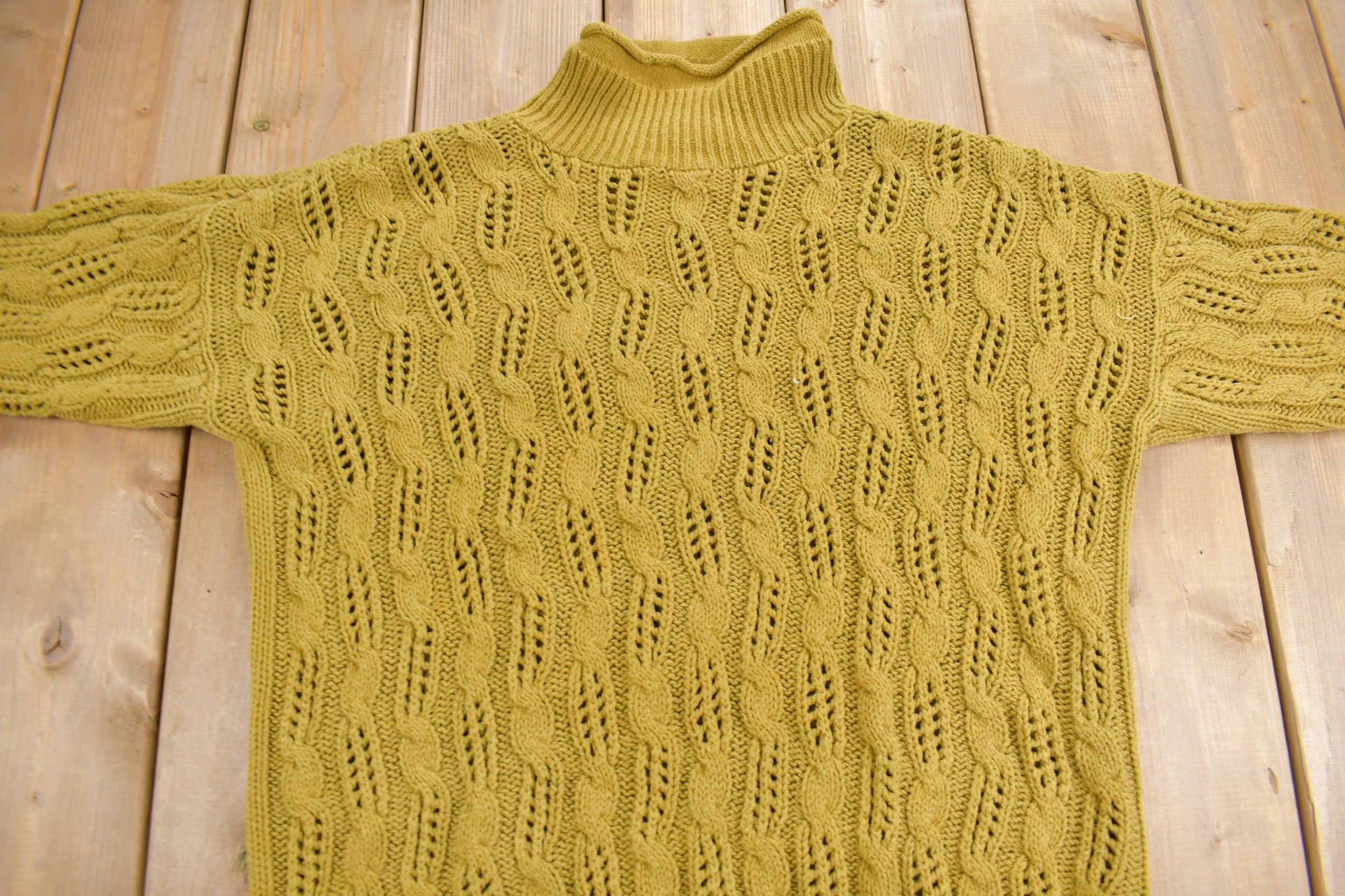 Vintage 1990s Gitano Cable Knit Turtleneck Sweater