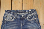 Vintage Deadstock Y2K Miss Me Bedazzled Low Rise Jeans Women's Size 26x31