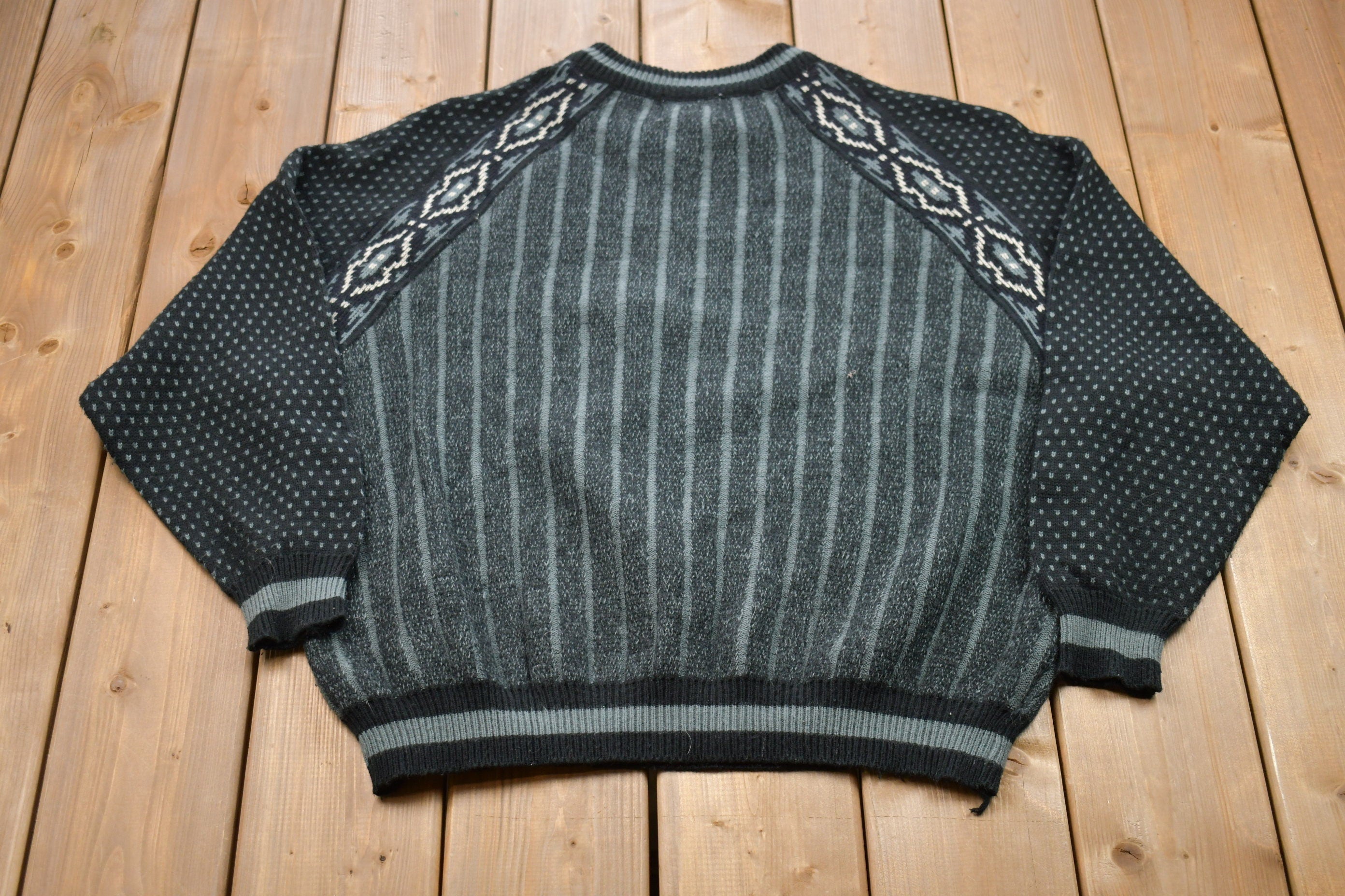 Vintage 1980s President Stone Abstract Knitted Crewneck Sweater