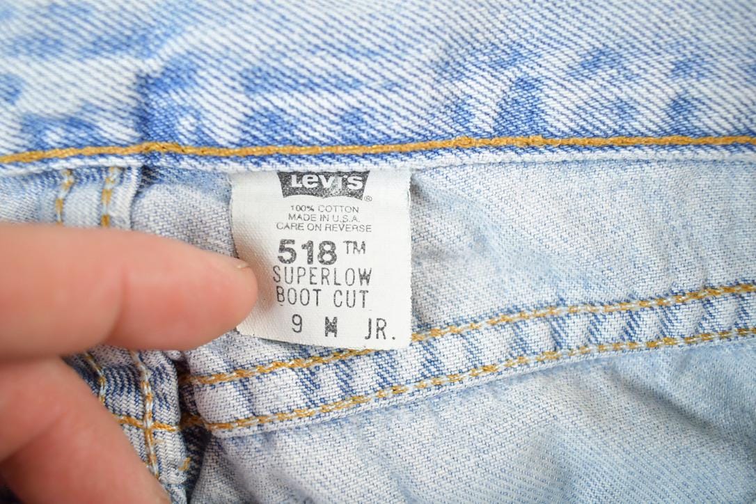Vintage 1970s Levi Strauss Red Tab 518 Boot Cut Denim Jeans Size 30 x 28