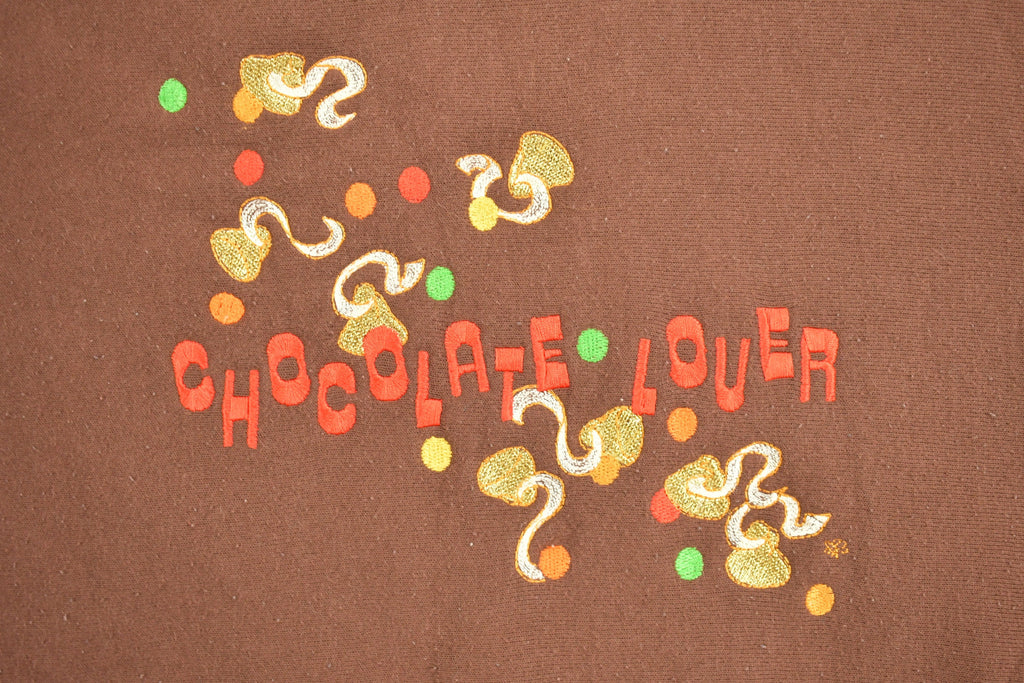 Vintage 1990s Novelty Chocolate Lovers Embroidered Crewneck Sweatshirt
