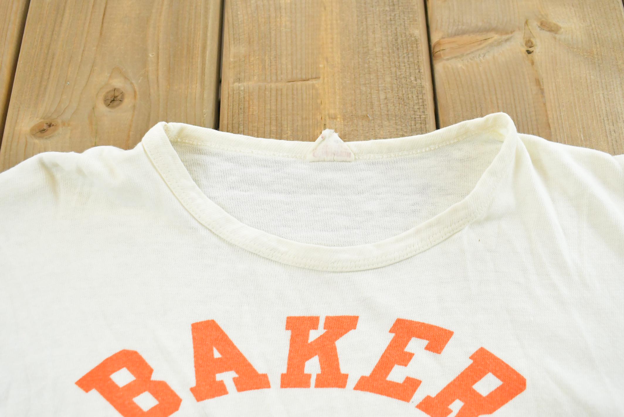 True Vintage 1960s Champion Baker University Physical Education Collegiate T-Shirt Mens M