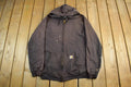 Vintage 1990s Carhartt Sun Faded Distressed Zip Up Hoodie Men's Large Tall