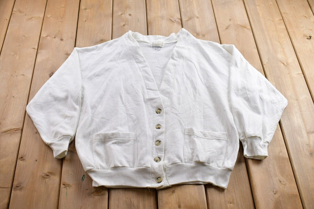 Vintage 1990s Ivy Club Blank Cardigan Sweater