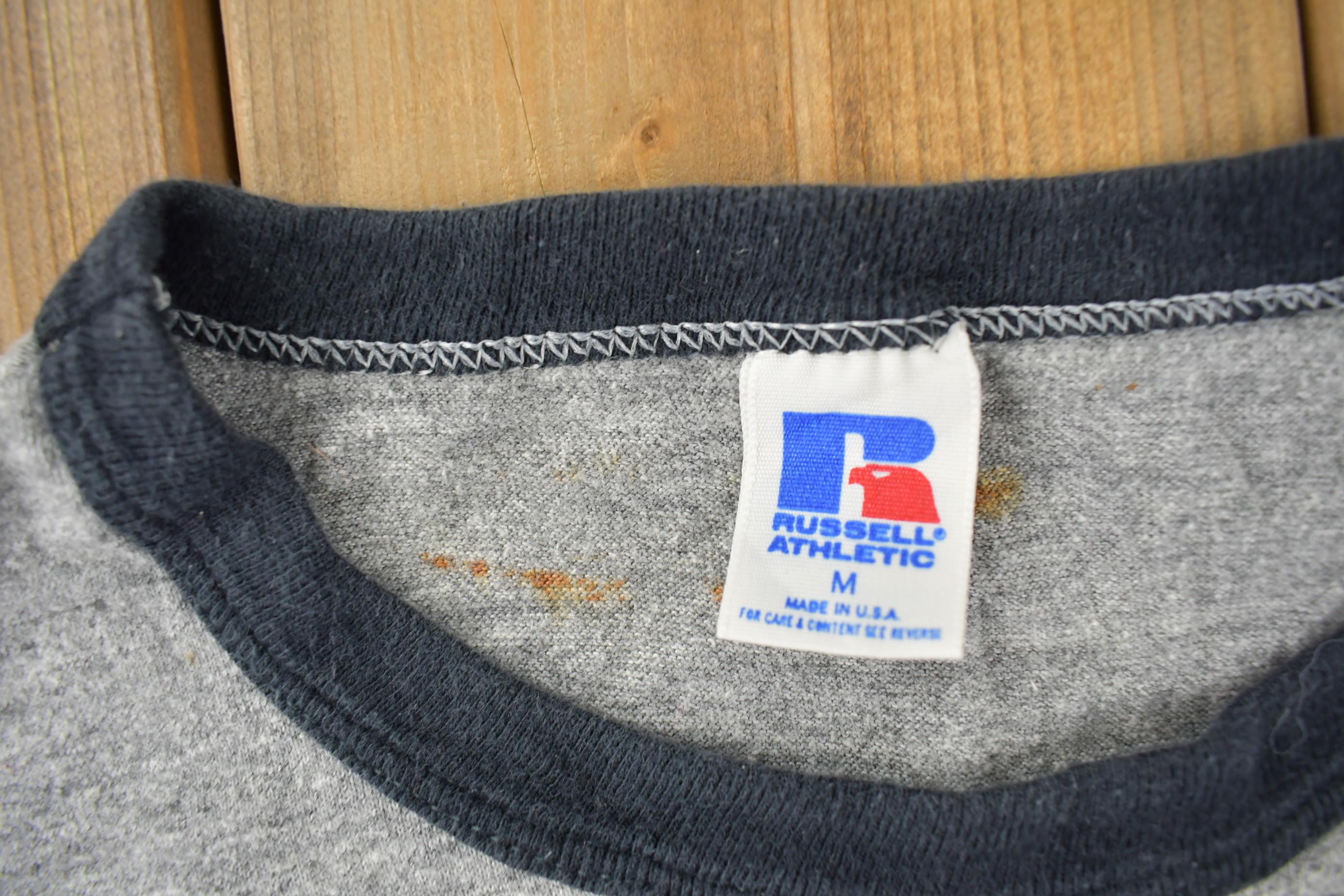 Vintage 1980s Russell Athletics Hultquist Ranger Graphic Ringer T-Shirt Made In USA