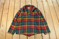 Vintage 1950s Amcrest Tartan Plaid Rangers Pullover Button Up Wool Shirt Men's Medium