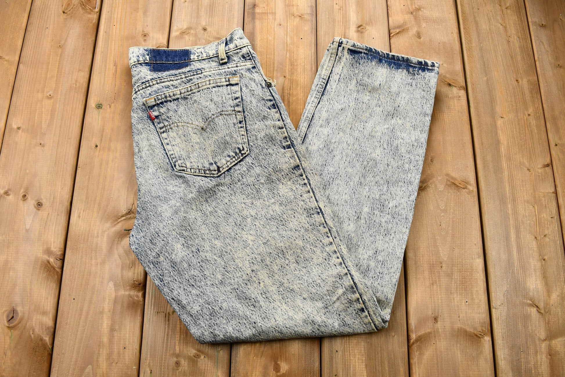 Vintage 1980s Distressed Levi's Acid-Wash Jeans