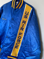 Vintage 1980s US Air Force Satin Snap Button Bomber Jacket