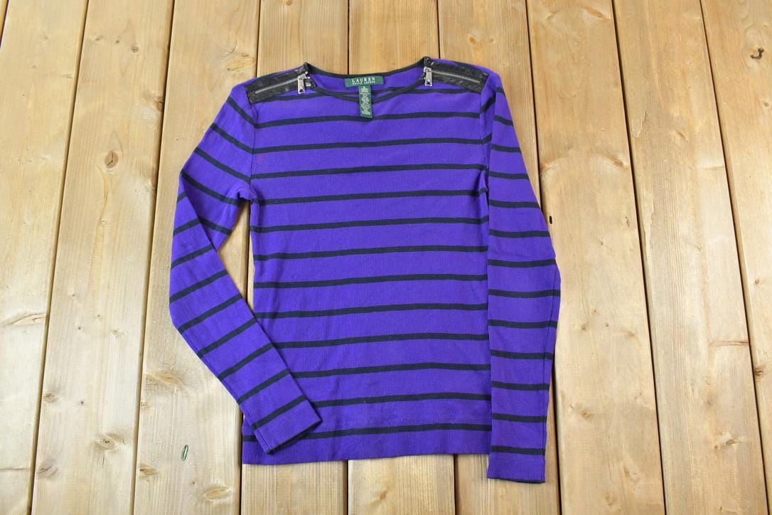 Vintage 1990s Lauren Ralph Lauren Knit Zipper Crewneck Sweater