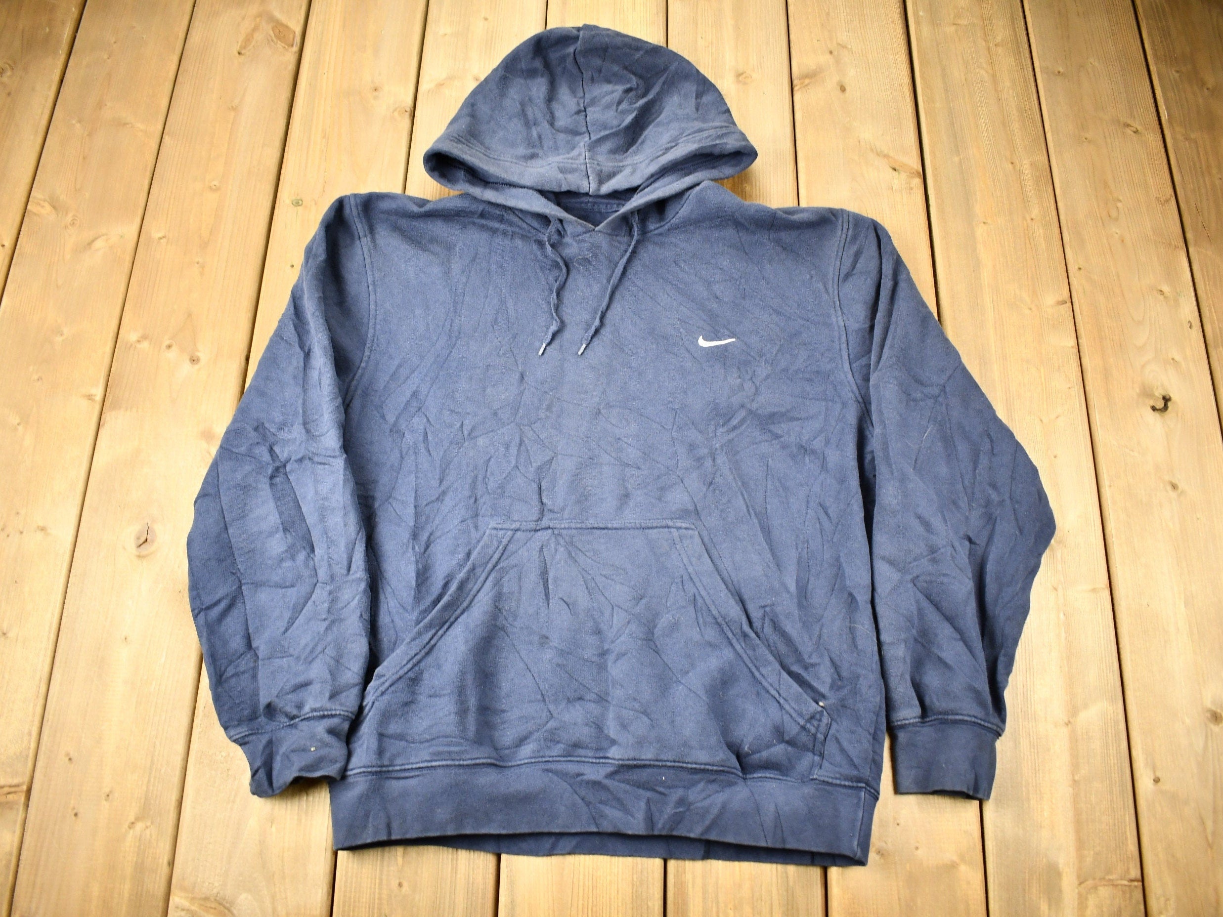 Vintage 1990s Nike Embroidered Mini Swoosh Hoodie Sweatshirt