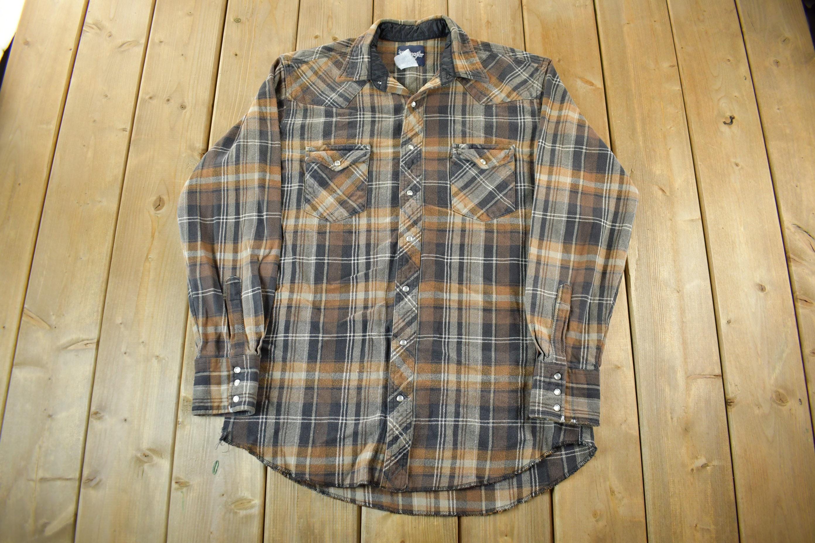 Vintage 1990s Wrangler Pearl Snap Western Shirt Men's Large