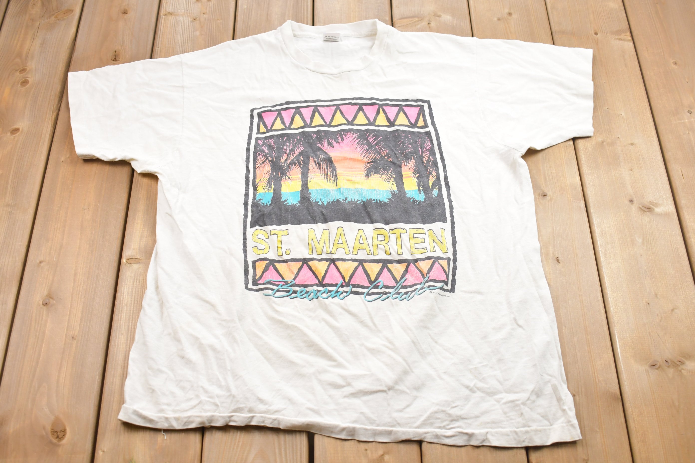 Vintage 1990s St. Maarten Beach Club T-Shirt