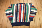 Vintage 1990s 3D Cable Knit Cotton Traders Sweater