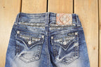 Vintage Deadstock Y2K Miss Me Bedazzled Low Rise Jeans Women's Size 26x31