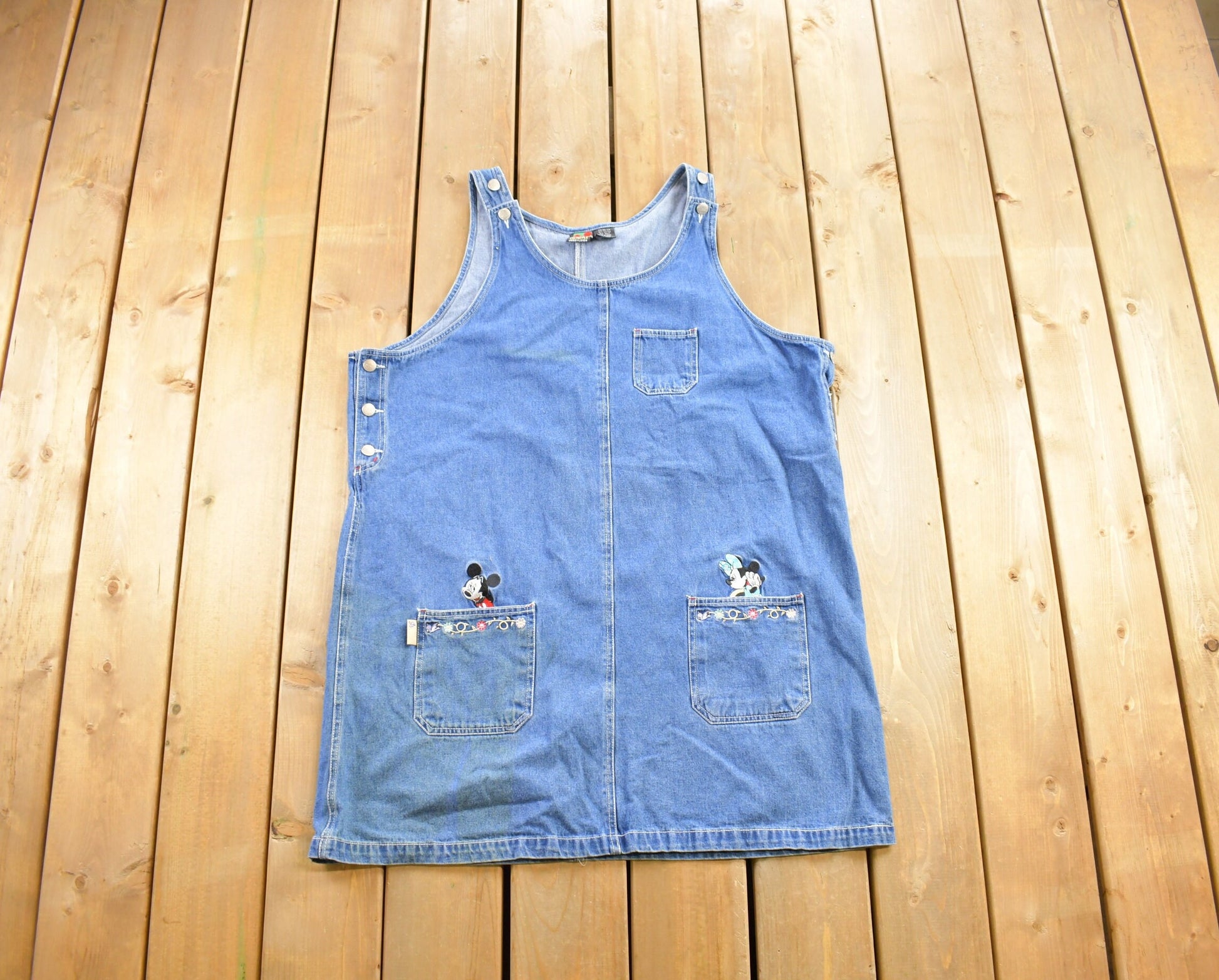 Vintage 1990s Mickey Unlimited Denim Jean Overalls Size 22x24