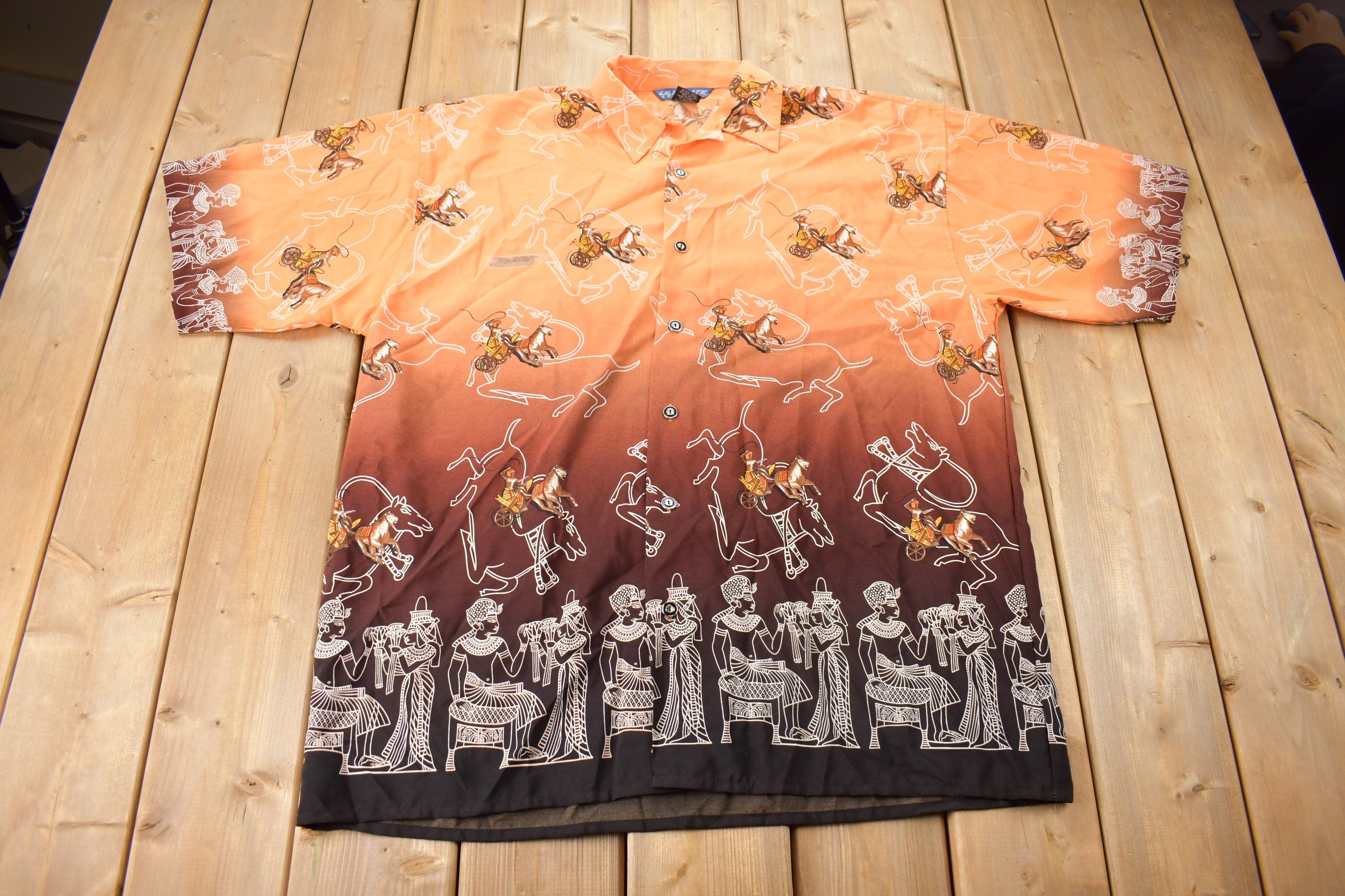 Vintage 1990s Ultimate Sport RGC All Over Print Button Up Shirt
