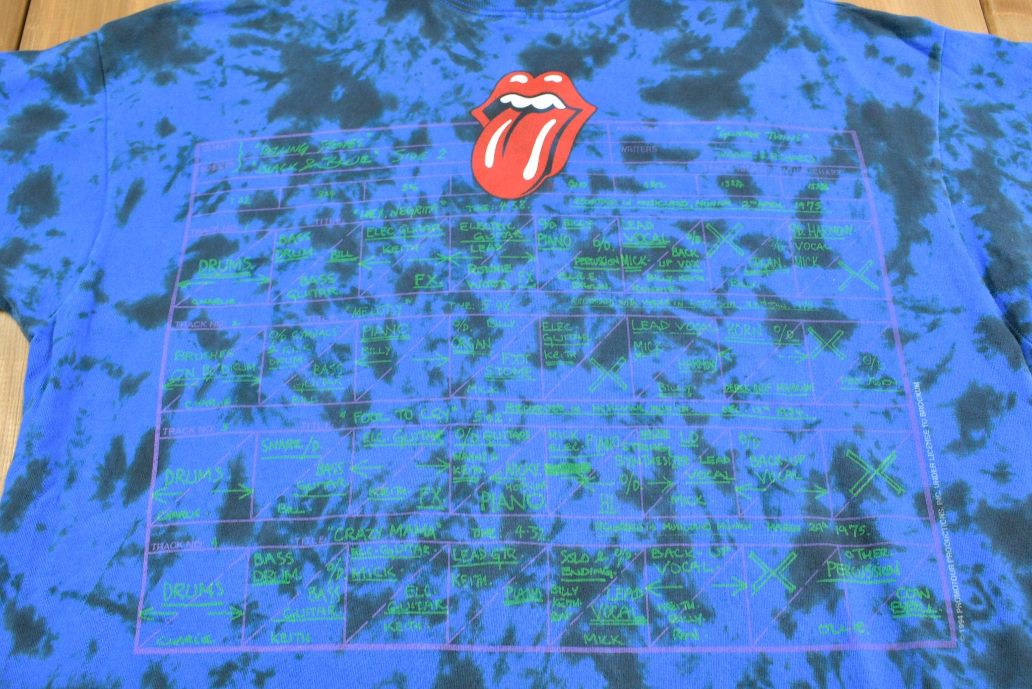 Vintage 1994 Rolling Stones Black And Blue Tour T-shirt