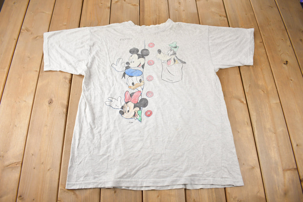 Vintage 1990s Disney Mickey Mouse & Friends Florida Graphic T-Shirt
