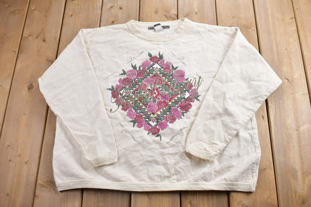 Vintage 1990s Cute Floral Crewneck Sweater