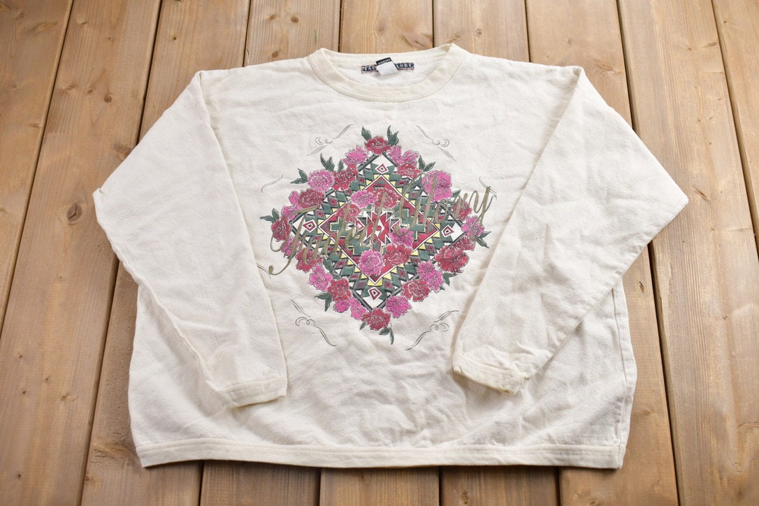 Vintage 1990s Cute Floral Crewneck Sweater