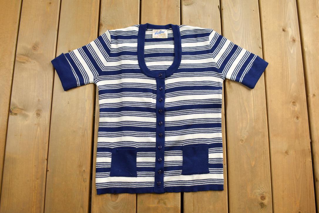 Vintage 1960s Roylon Lady Anne Knit Women's Button Up Shirt