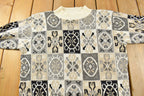 Vintage Alfred Dunner Knitted Patchwork Mock Neck Sweater